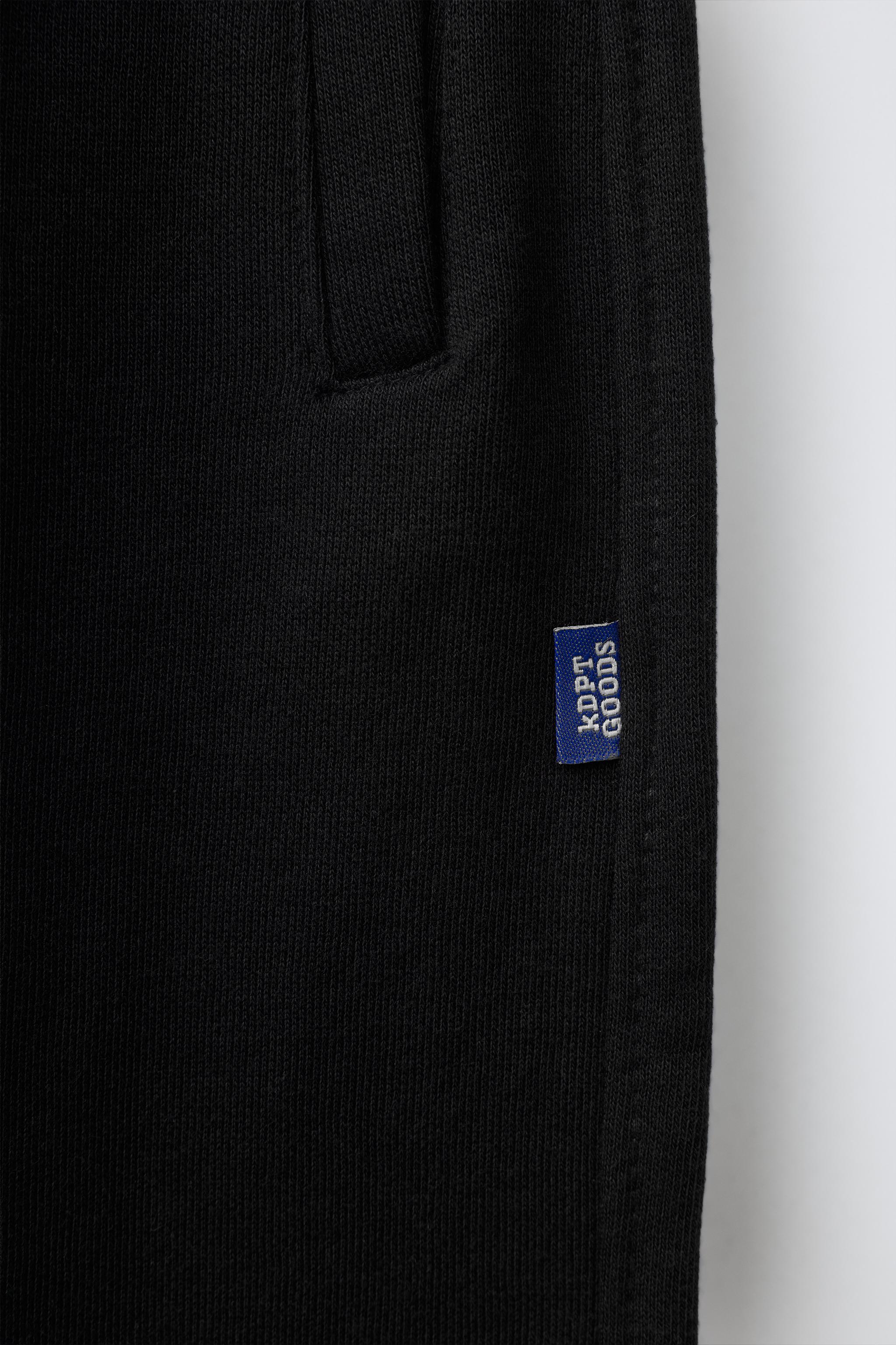 SOLID FLEECE JOGGERS WITH LABEL